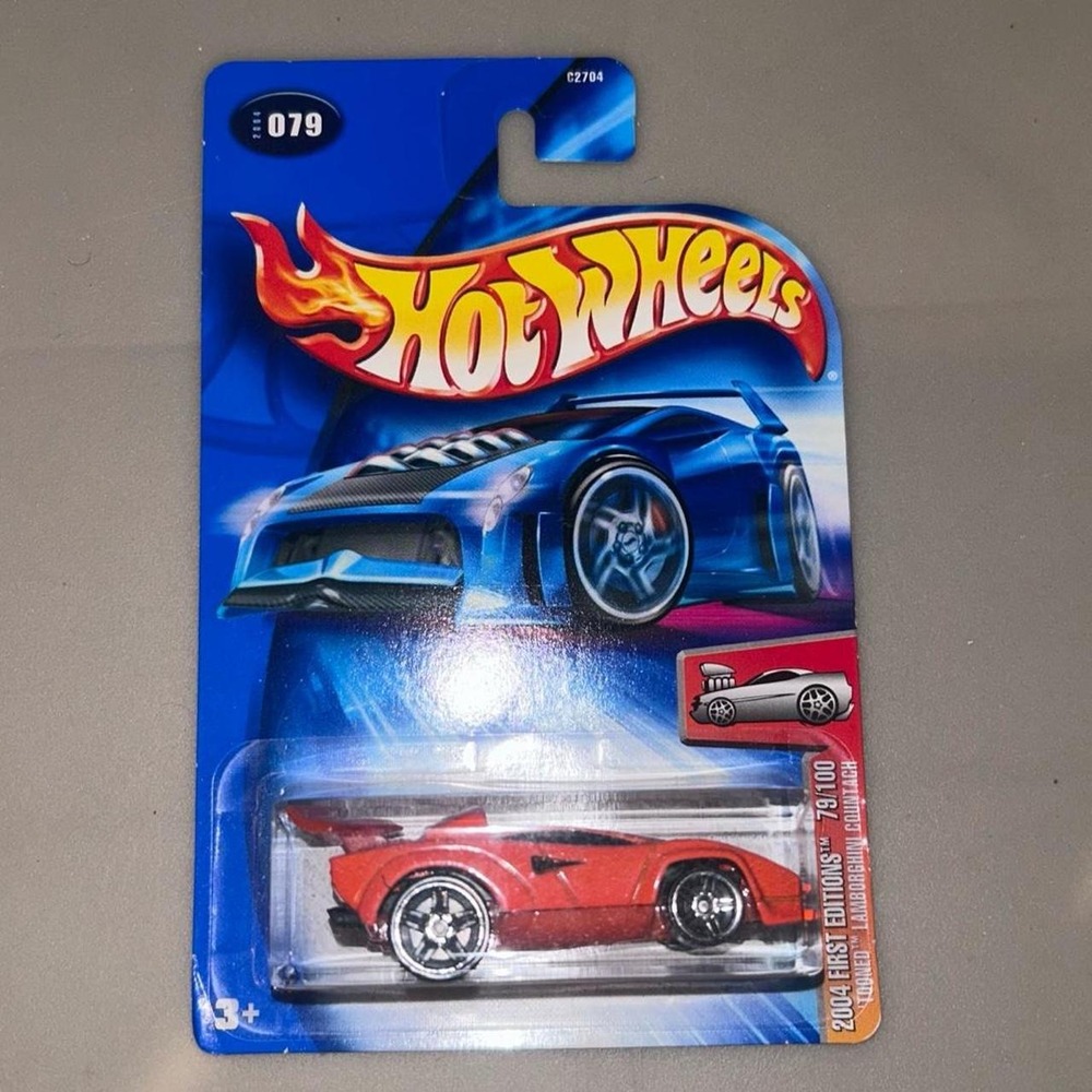 Hot Wheels TOONED Lamborghini Countach Orange Diecast Car Rare
